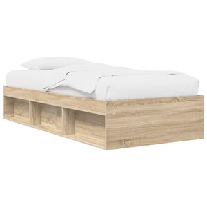 vidaXL Rama ł&oacute;żka z przechowywaniem z p&oacute;łką dąb Sonoma 80 x 200 cm