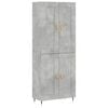 vidaXL Witrynka, szarość betonu 69,5x34x180 cm materiał drewnopochodny