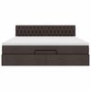 vidaXL Rama ł&oacute;żka otomana z materacem, brązowa, 160x200 cm, tkanina