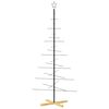 vidaXL Metalowa choinka z drewnianą podstawą, czarna, 180 cm