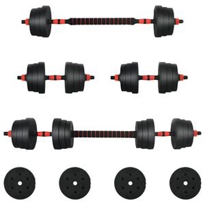 vidaXL Zestaw hantli 2 w 1 30kg Czarny i czerwony