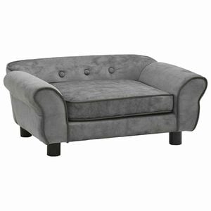 vidaXL Sofa dla psa, ciemnoszara, 72x45x30 cm, pluszowa