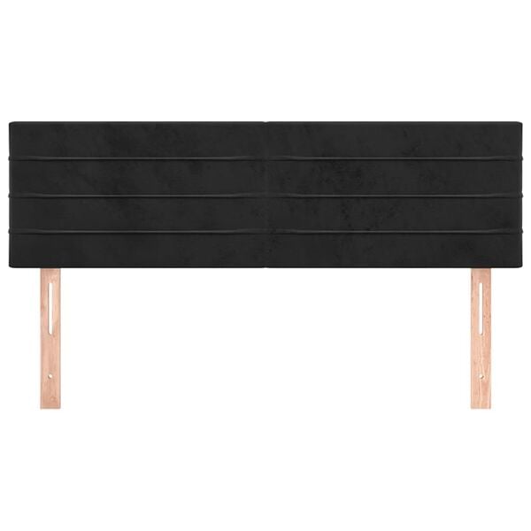 vidaXL Zagł&oacute;wki do ł&oacute;żka, 2 szt., czarne, 72x5x78/88 cm, aksamit