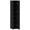 vidaXL Highboard Czarny dąb 30 x 42.5 x 185 cm Materiał drewnopochodny