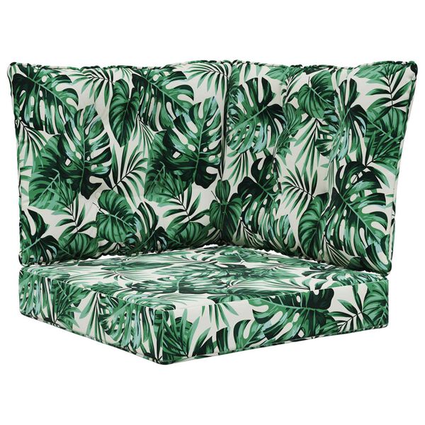 vidaXL Poduszka do sofy na zewnątrz 3 pcs Wz&oacute;r liścia Poliester