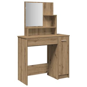vidaXL Toaletka z lustrem, dąb artisan, 86,5x35x136 cm