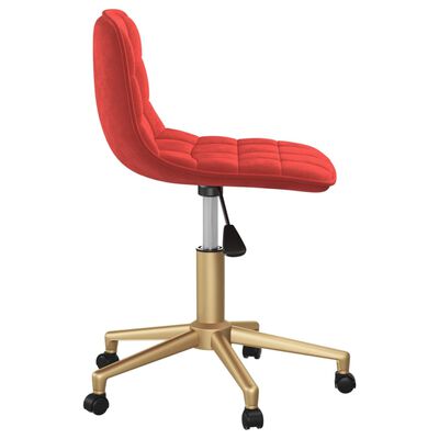 vidaXL Obrotowe krzesło biurowe, winna czerwień, tapicerowane aksamitem