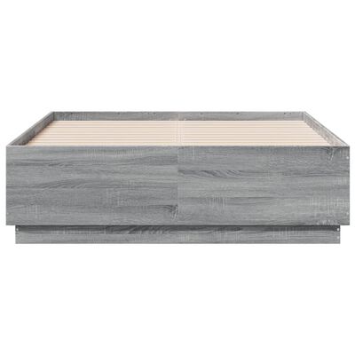 vidaXL Rama łóżka, szary dąb sonoma, 120x190cm materiał drewnopochodny