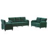 vidaXL Zestaw Sof 3 pcs Ciemnozielony Welur