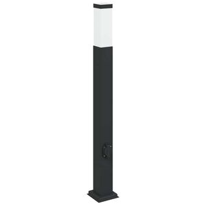 vidaXL Słupek oświetleniowy z gniazdem 80 cm Czarny IP44