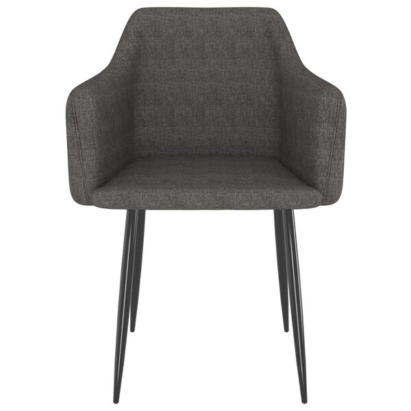 vidaXL Krzesła stołowe, 2 szt., ciemnoszare, obite tkaniną