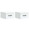 vidaXL Wisząca Szafka Nocna z szufladą 2 pcs Biały 34,5 x 33 x 20 cm