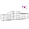 vidaXL Kosze gabionowe, 11 szt, 200x50x40/60 cm, galwanizowane żelazo