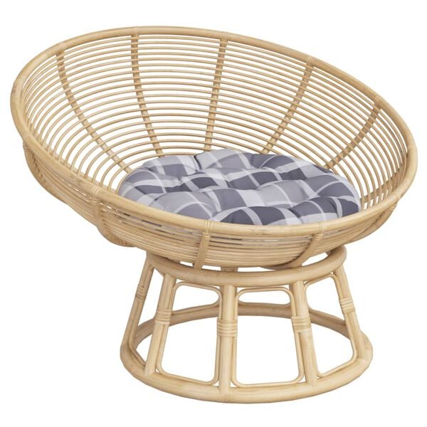 vidaXL Okrągła poduszka, szara krata, &Oslash; 60 x 11 cm, tkanina Oxford