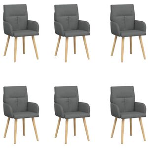vidaXL Krzesła jadalne 6 pcs tkanina ciemnoszary 60 x 56 x 96 cm