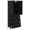 vidaXL Highboard Czarny Dąb 69,5 x 34 x 180 cm Materiał drewnopochodny