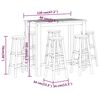 vidaXL 7-cz. zestaw ogrodowych mebli barowych, lite drewno akacjowe