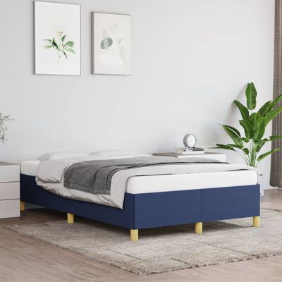 vidaXL Rama łóżka, niebieska, 120x190 cm, obita tkaniną