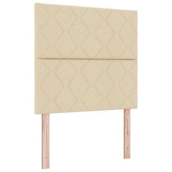 vidaXL Ł&oacute;żko z sprężyną LED z materacem Kremowy 100 x 200 cm tkanina