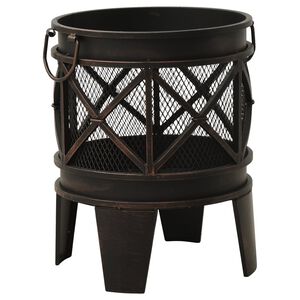 vidaXL Rustykalne palenisko z pogrzebaczem, &Phi;42x54 cm, stal