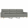 vidaXL 3-osobowa sofa z podn&oacute;żkiem, ciemnoszara, 210 cm, tkaniną