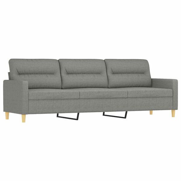 vidaXL 3-osobowa sofa z podn&oacute;żkiem, ciemnoszara, 210 cm, tkaniną