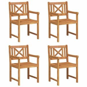 vidaXL Krzesła ogrodowe 4 pcs naturalny Lite Drewno Akacji