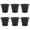 vidaXL Doniczki 6 pcs Czarny &Oslash; 39 x 32 cm Z tworzywa sztucznego