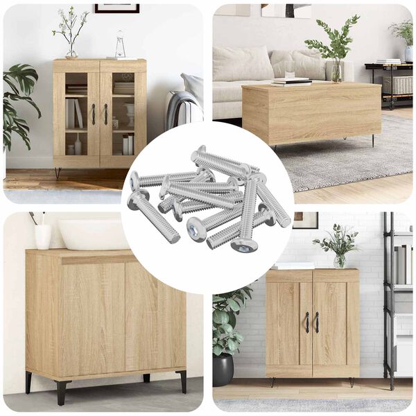 vidaXL Śruba z blokadą głowicy 12 pcs Srebrny M6 x 35 mm Stal