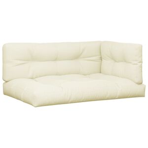 vidaXL Poduszki na palety, 7 szt., kremowe, tkanina