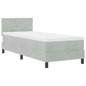 vidaXL Ł&oacute;żko z sprężyną LED Jasnoszary 80 x 200 cm Aksamit