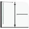 vidaXL Podwójnie składany parawan na wannę, ESG, 120x68x130 cm, czarny
