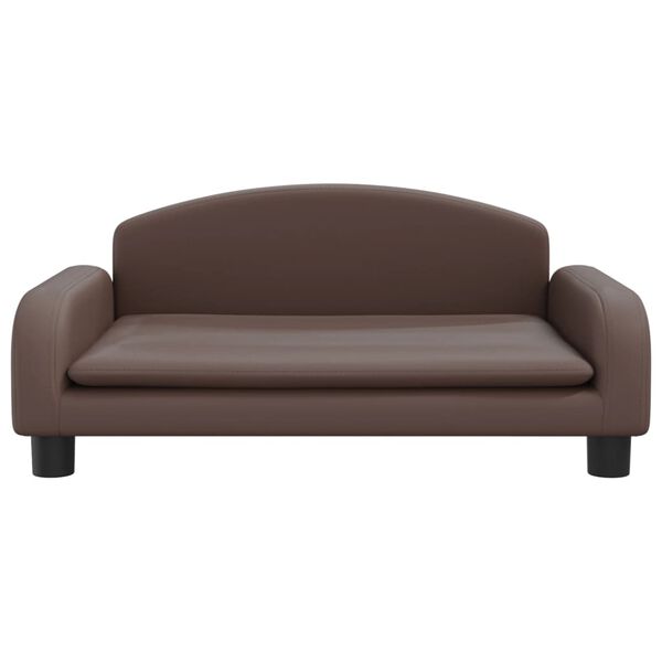 vidaXL Sofa dla dzieci, brązowa, 70x45x30 cm, sztuczna skóra