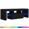 vidaXL Szafka pod TV z oświetleniem LED, czarna, 120x35x40 cm