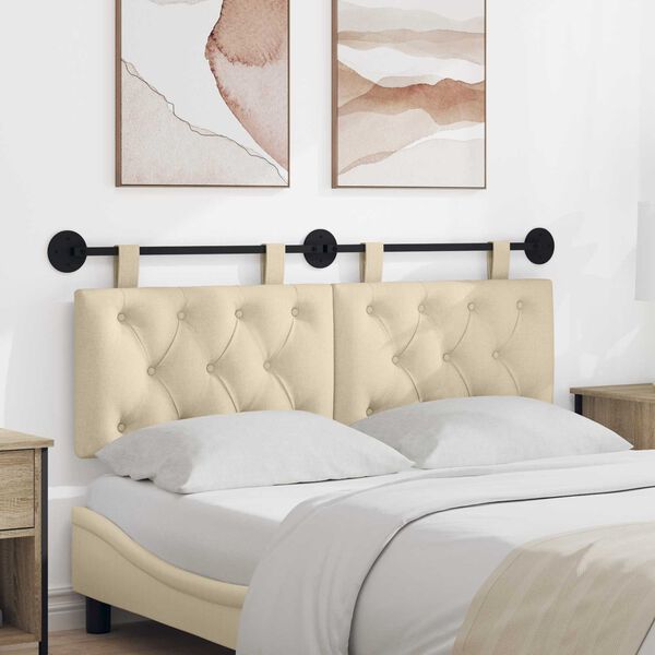 vidaXL Wisząca Głowa Kremowy 150 x 55 x 7 cm tkanina