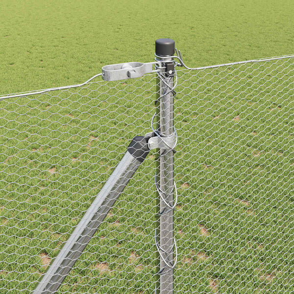 vidaXL Słupek ogrodzeniowy. Srebrny 25 x 1,2 m (siatka 13 mm) Stal