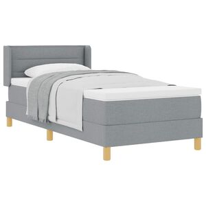 vidaXL Ł&oacute;żko sprężynowe z materacem Jasnoszary 200 x 80 cm tkanina