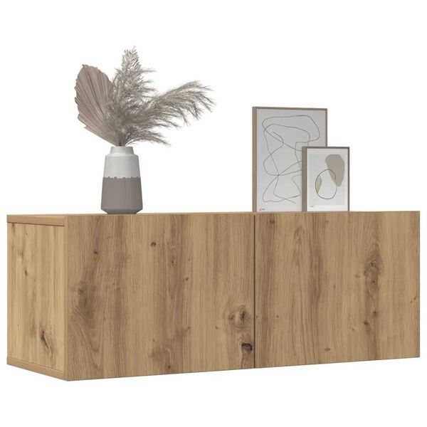 vidaXL Ścienne szafki TV, 2 szt., dąb artisian, 80x30x30 cm