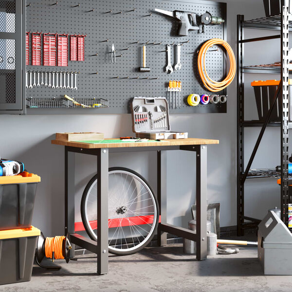 vidaXL Stolik roboczy, jasny brąz, 100x60x81,5 cm, lite drewno dębowe