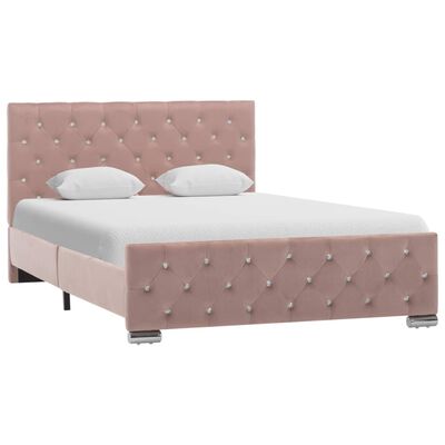 vidaXL Rama łóżka, różowa, tapicerowana aksamitem, 120x200 cm