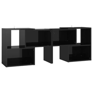 vidaXL Szafka TV, czarna, wysoki połysk, 104x30x52 cm