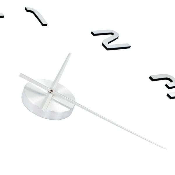 vidaXL Zegar ścienny 3D, nowoczesny design, 100 cm, XXL, srebrny