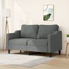 vidaXL Sofa 2-osobowa, ciemnoszara, 140 cm, tapicerowana tkaniną