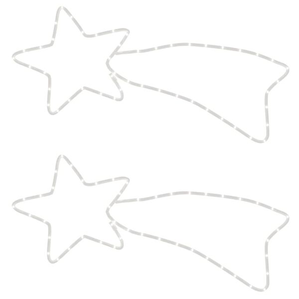 vidaXL Gwiazdy Betlejemskie, ciepłe białe LED, 2 szt., 65x28 cm