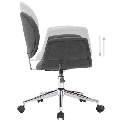 vidaXL Obrotowe krzesło stołowe, szare, tapicerowane tkaniną