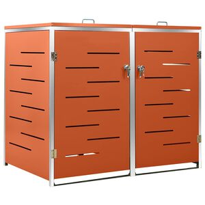 vidaXL Osłona na 2 kosze na śmieci, 138x77,5x115 cm, stal nierdzewna