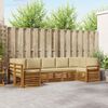 vidaXL Zestawy sof 7 pcs Naturalny i Beżowy Lite Drewno Akacji