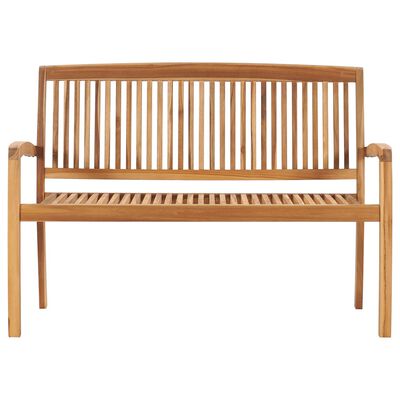 vidaXL Sztaplowana ławka ogrodowa z poduszką, 128,5 cm, drewno tekowe