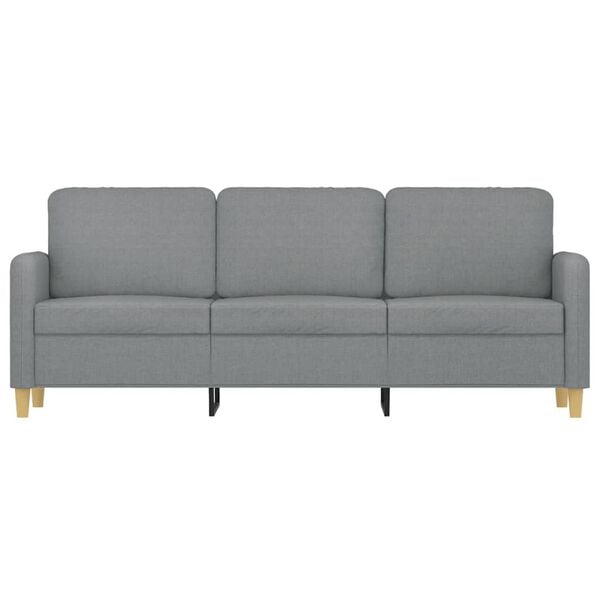 vidaXL Sofa 3-osobowa, jasnoszara, 180 cm, tapicerowana tkaniną