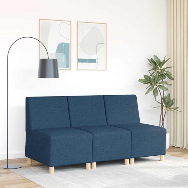 vidaXL Modułowa sofa bez podłokietnik&oacute;w, niebieska, 55 cm, materiał
